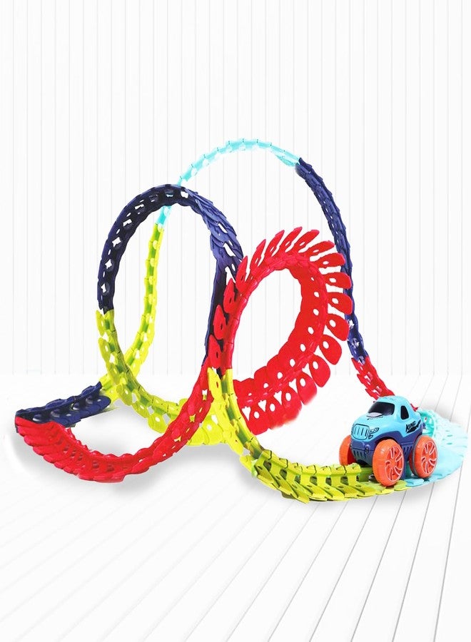 ToyMagic 202 Pcs Track Set with 1 Monster Car Toys for Kids|LED Light-Up Race Cars|Max 16 Ft. Flexible Changeable Racing Car Tracks Set Toys for 3+ Old Boys Girls|Best Birthday Gifts|Made in India - Image 1